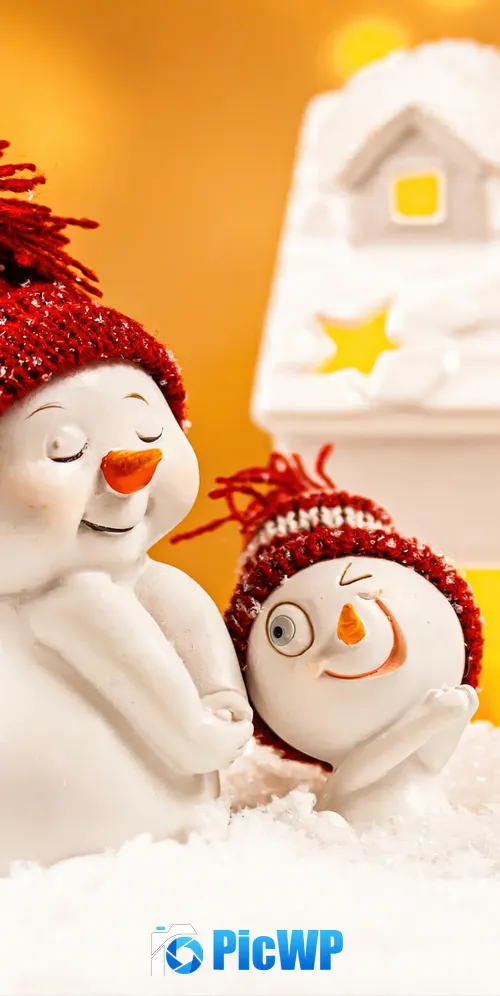 Adorable Snowman 3K Mobile Wallpaper