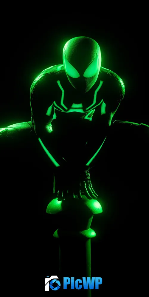 Spider-Man Glow in dark 3K Mobile Wallpaper