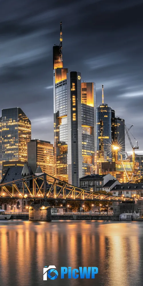 Frankfurt Night City 3K Mobile Wallpaper
