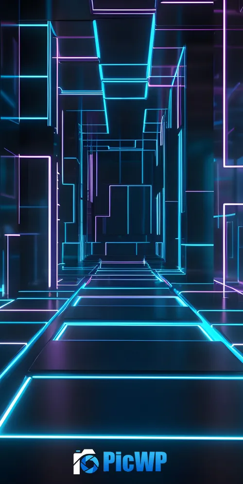 Futuristic Hallway 3K Mobile Wallpaper