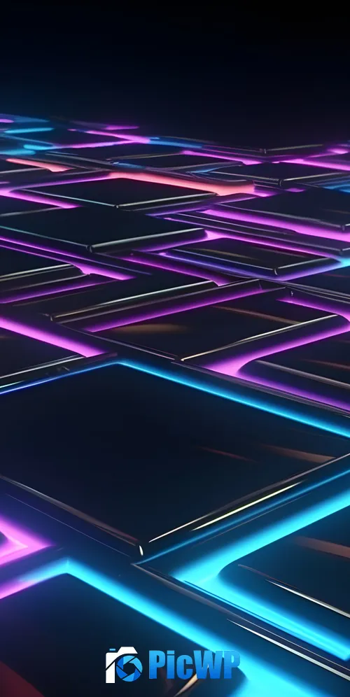 Neon Floor 3K Mobile Wallpaper