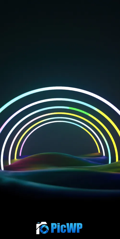 Neon art Rainbow 3K Mobile Wallpaper