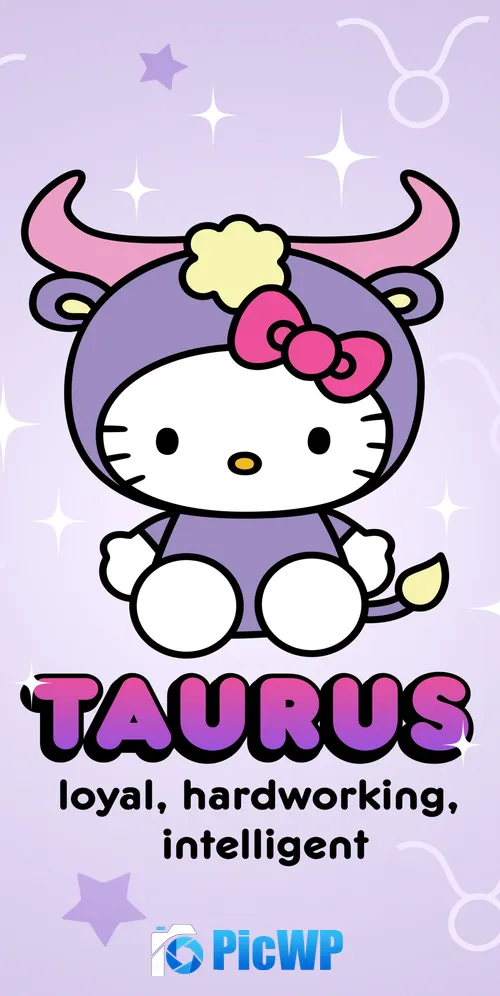Taurus Hello Kitty 3K Mobile Wallpaper