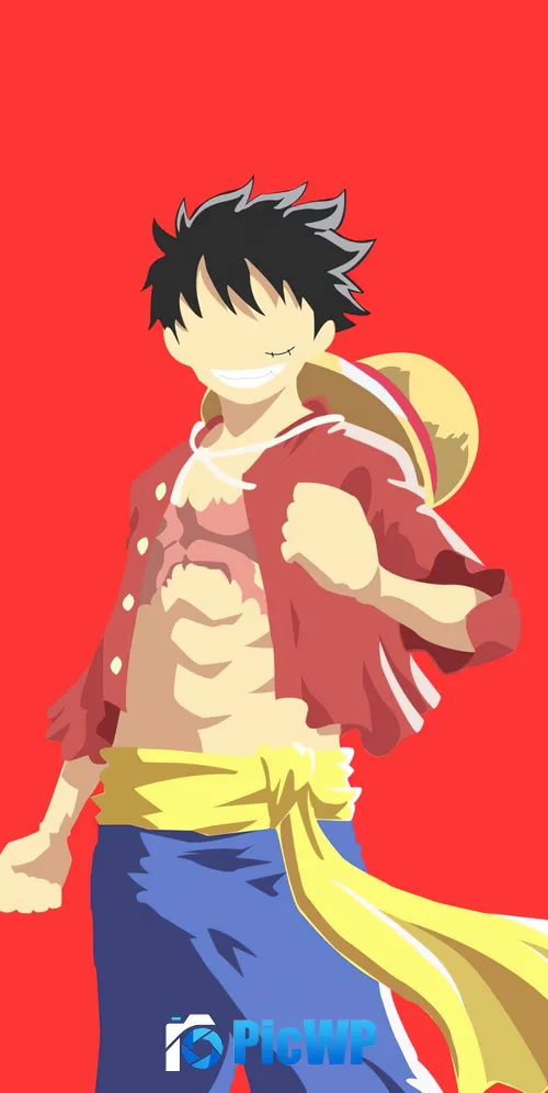 Luffy Minimalist 3K Mobile Wallpaper