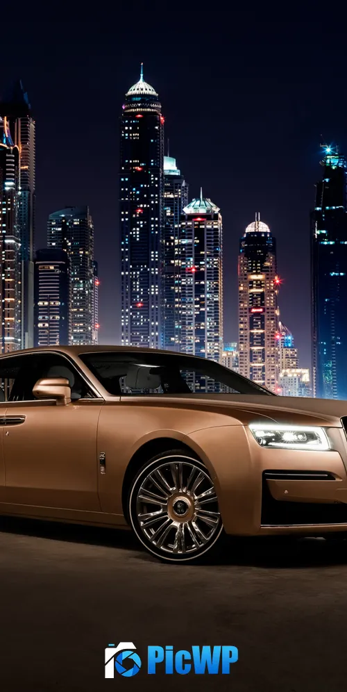 Rolls-Royce Ghost Extended Dubai Marina 3K Mobile Wallpaper