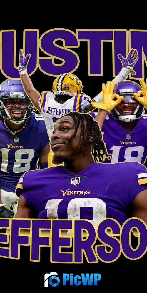 Justin Jefferson Minnesota Vikings 3K Mobile Wallpaper