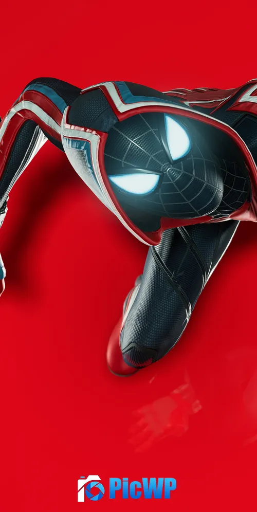 Spider-Man: Miles Morales Red background 3K Mobile Wallpaper