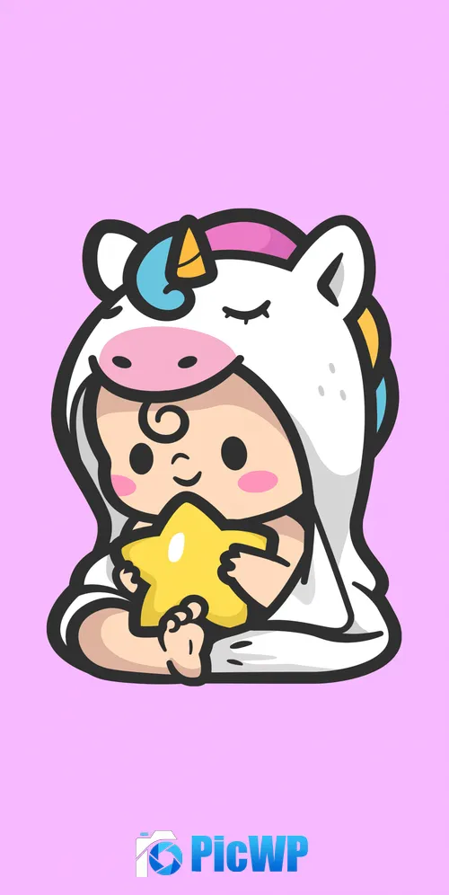 Cute baby Unicorn costume 3K Mobile Wallpaper