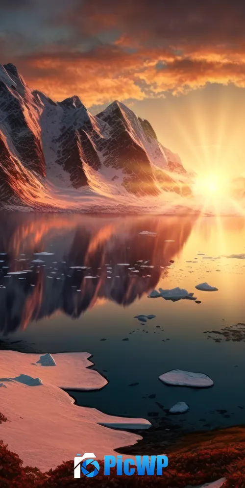 Sunset Arctic 3K Mobile Wallpaper