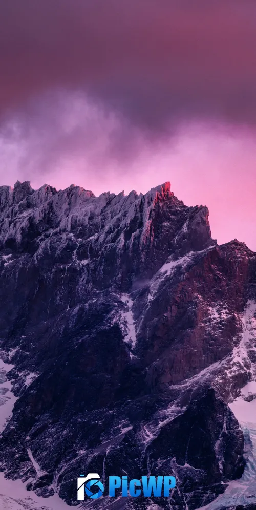 Mountain Pink sky 3K Mobile Wallpaper