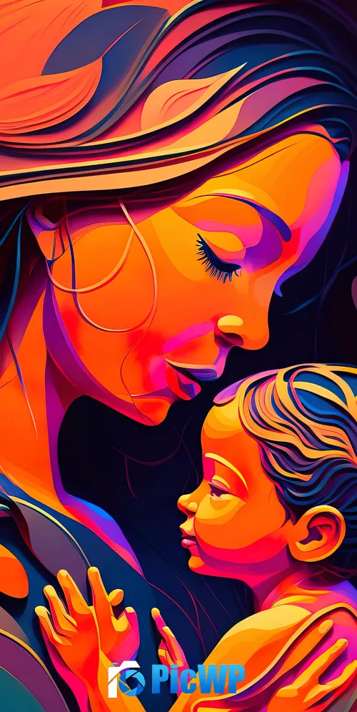 Mother's Day Child 3K Mobile Wallpaper