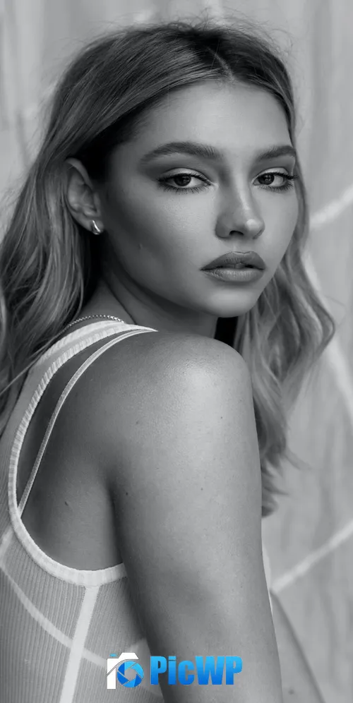 Madelyn Cline Monochrome 3K Mobile Wallpaper
