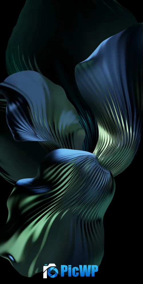 Green abstract Black background 3K Mobile Wallpaper
