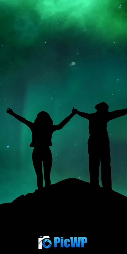 Love couple Silhouette 3K Mobile Wallpaper