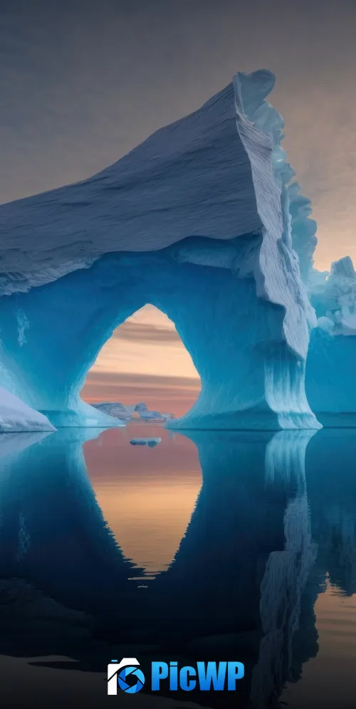Iceberg Sunset 3K Mobile Wallpaper