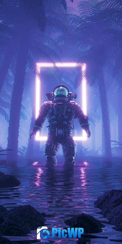 Cyberpunk Astronaut 3K Mobile Wallpaper