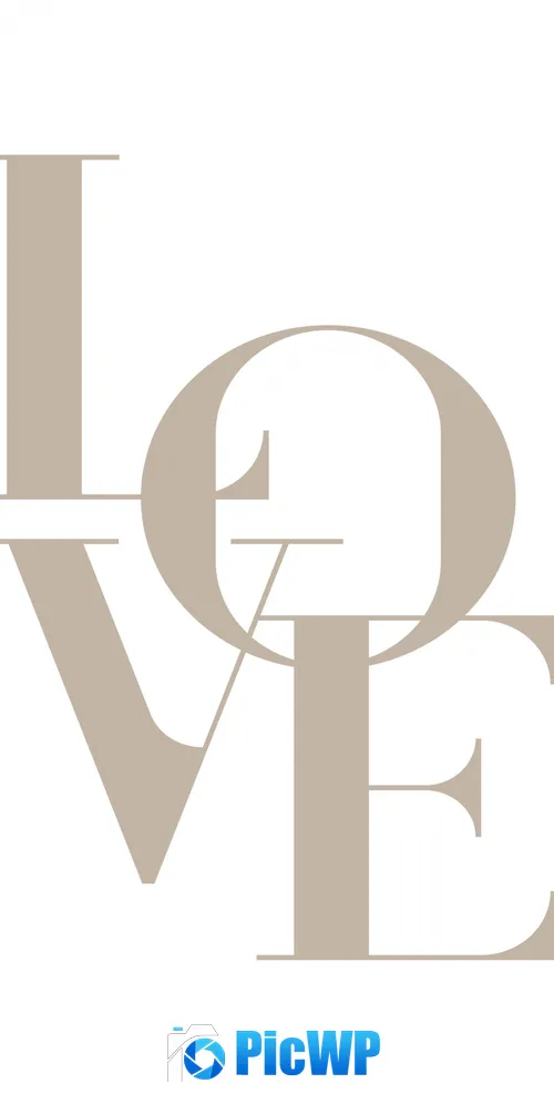 Love word Typography 3K Mobile Wallpaper
