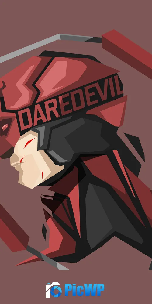 Daredevil Low poly 3K Mobile Wallpaper
