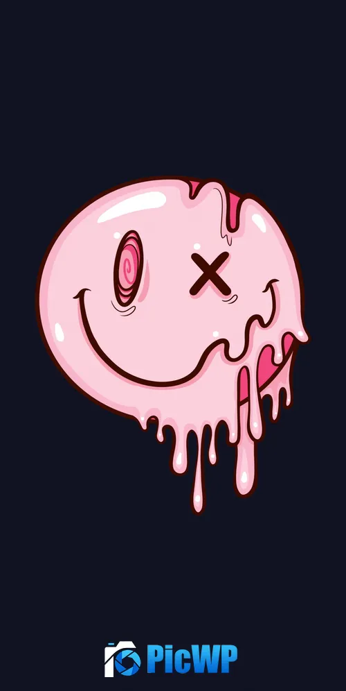 Drippy smiley Cute smiley 3K Mobile Wallpaper