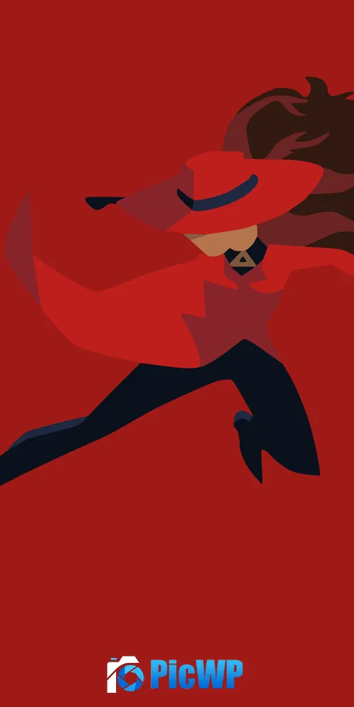 Carmen Sandiego Minimalist 3K Mobile Wallpaper