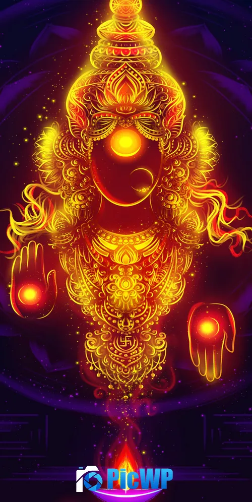 Goddess Lakshmi Digital Art 3K Mobile Wallpaper