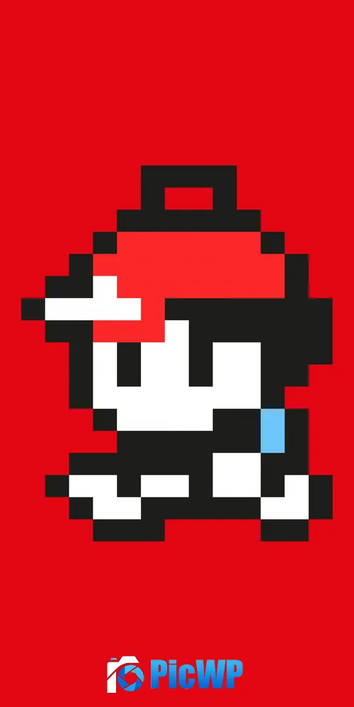 Pokemon Ash Pixel art 3K Mobile Wallpaper