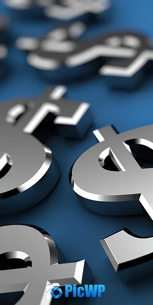 3D US Dollar in Blue background 3K Mobile Wallpaper