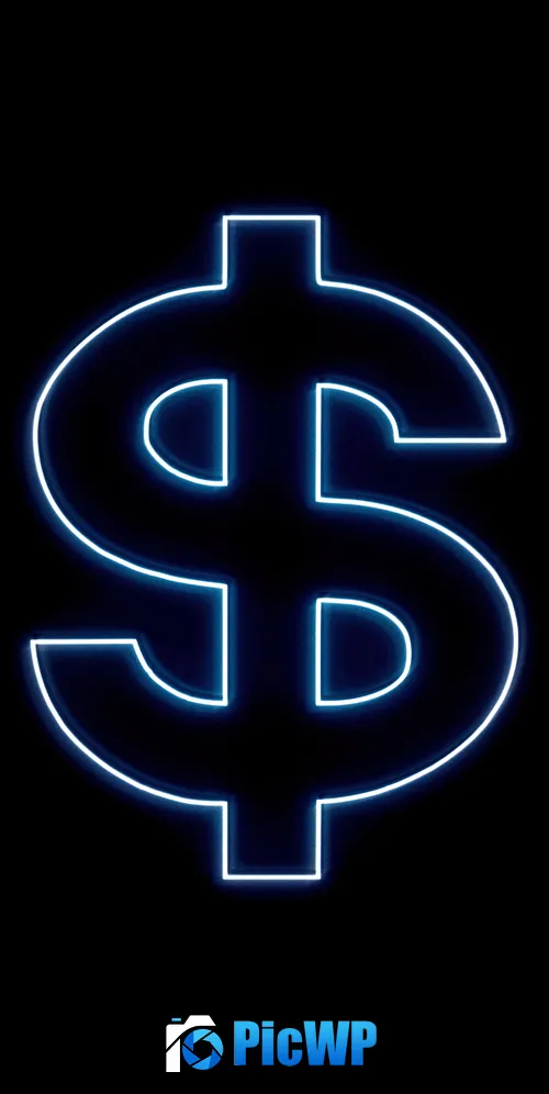 Dollar Glow in dark 3K Mobile Wallpaper