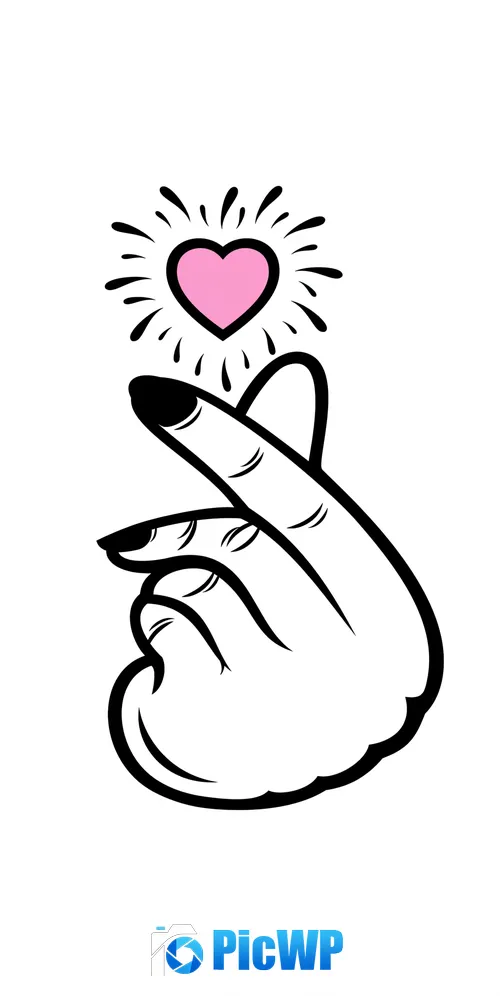 Finger heart Minimalist 3K Mobile Wallpaper
