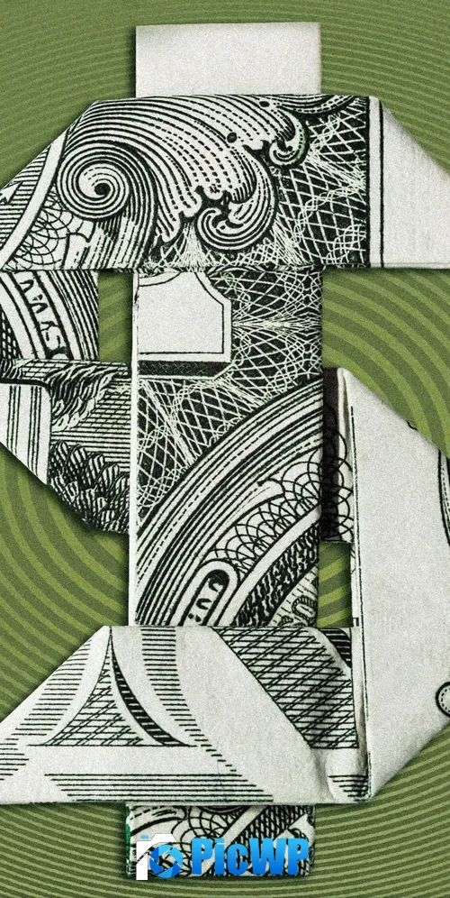 Origami Dollar Bill 3K Mobile Wallpaper