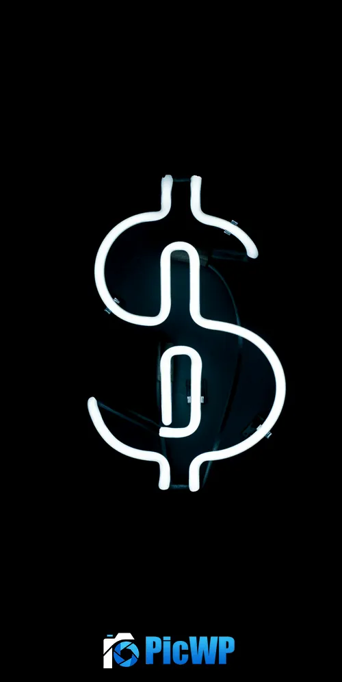 Dollar Neon sign 3K Mobile Wallpaper