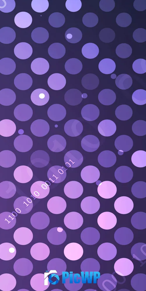 Binary Polka dots Purple background 3K Mobile Wallpaper