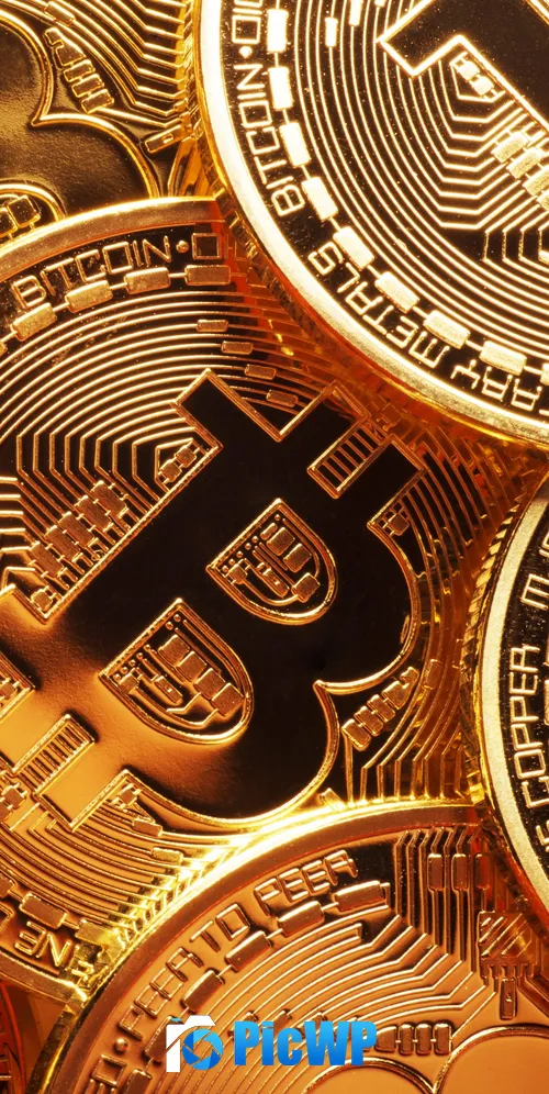Bitcoin Gold coins 3K Mobile Wallpaper