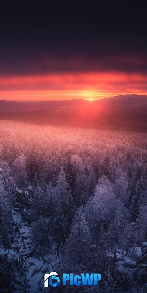 Ural Mountains Sunset 3K Mobile Wallpaper