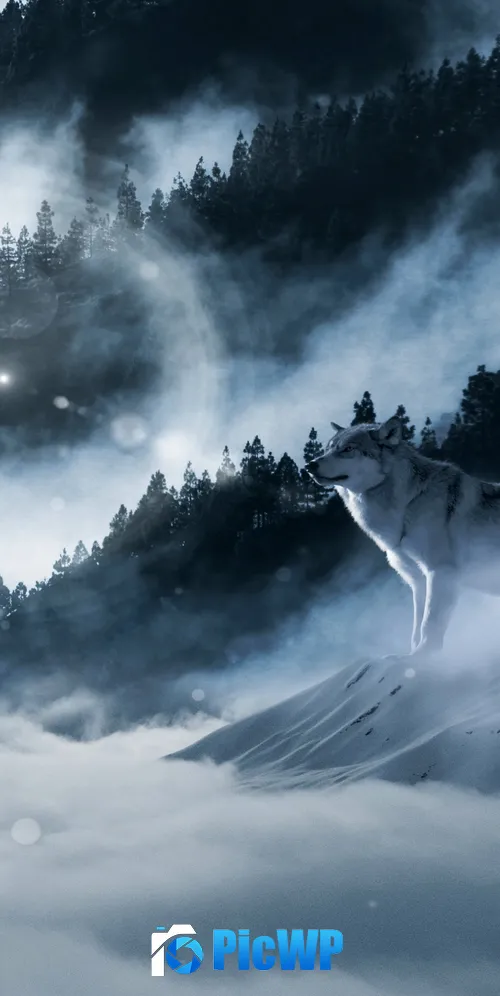 Arctic wolf Winter 3K Mobile Wallpaper