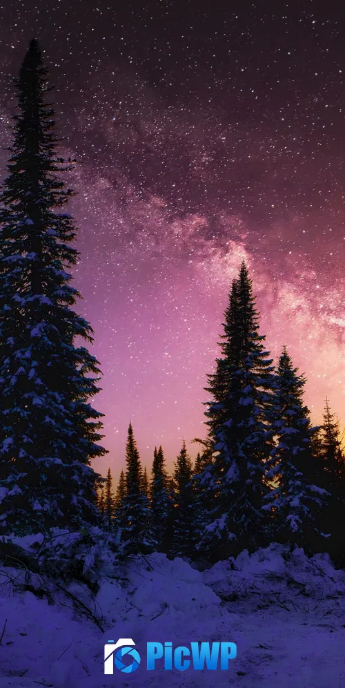 Winter Milky Way 3K Mobile Wallpaper
