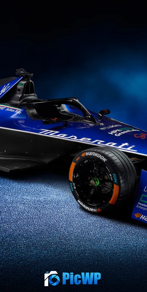 Maserati Tipo Folgore Formula E racing car 3K Mobile Wallpaper