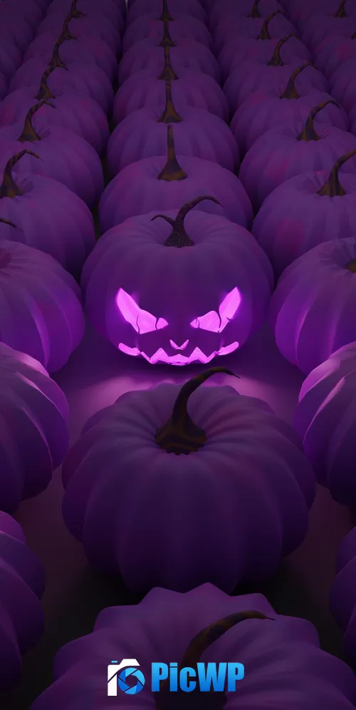 Halloween Pumpkin Purple aesthetic 3K Mobile Wallpaper