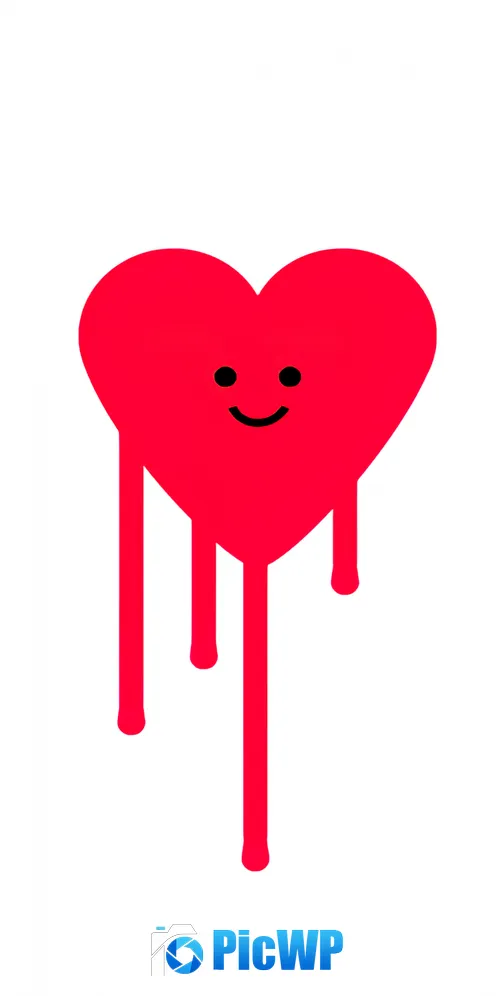 Drippy heart Heart smiley 3K Mobile Wallpaper