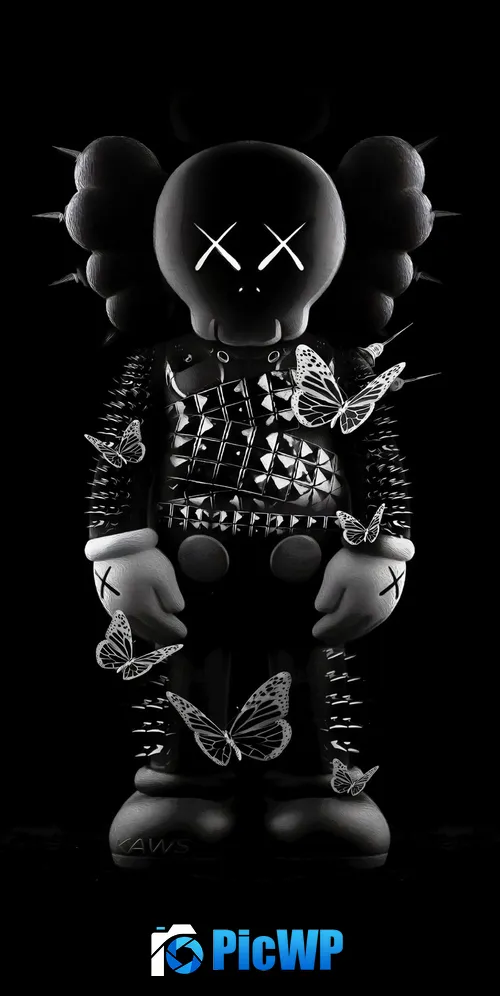 Kaws black Kaws figure 3K Mobile Wallpaper