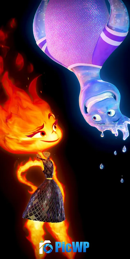 Elemental Pixar movies 3K Mobile Wallpaper