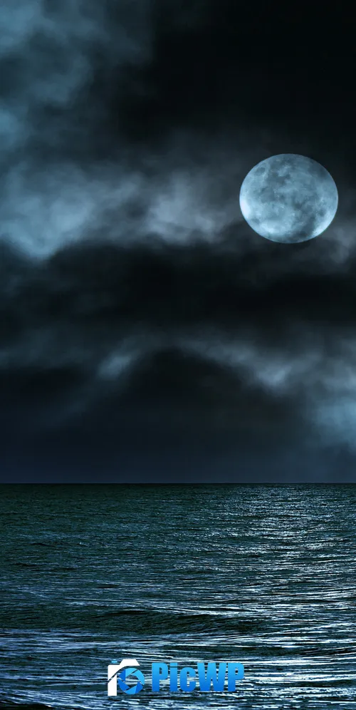 Moon Seascape 3K Mobile Wallpaper