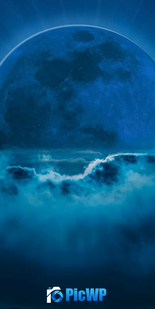 Blue moon Night 3K Mobile Wallpaper