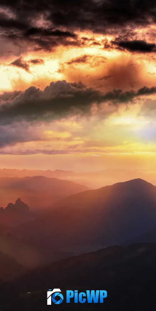 Mountain range Sunset 3K Mobile Wallpaper