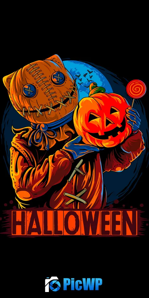 Halloween scarecrow Scary 3K Mobile Wallpaper