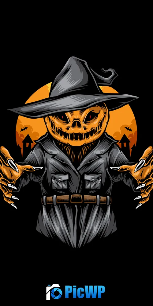 Halloween Pumpkin AMOLED 3K Mobile Wallpaper