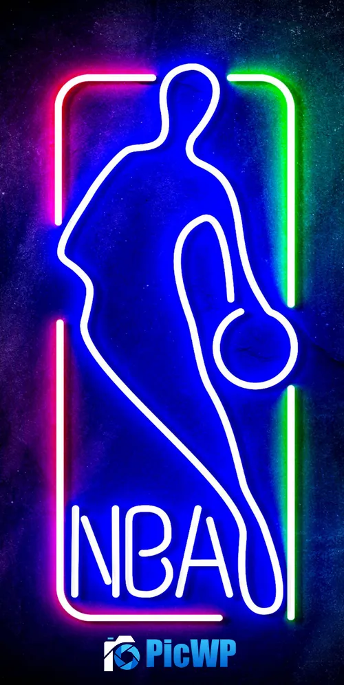 NBA Neon logo 3K Mobile Wallpaper