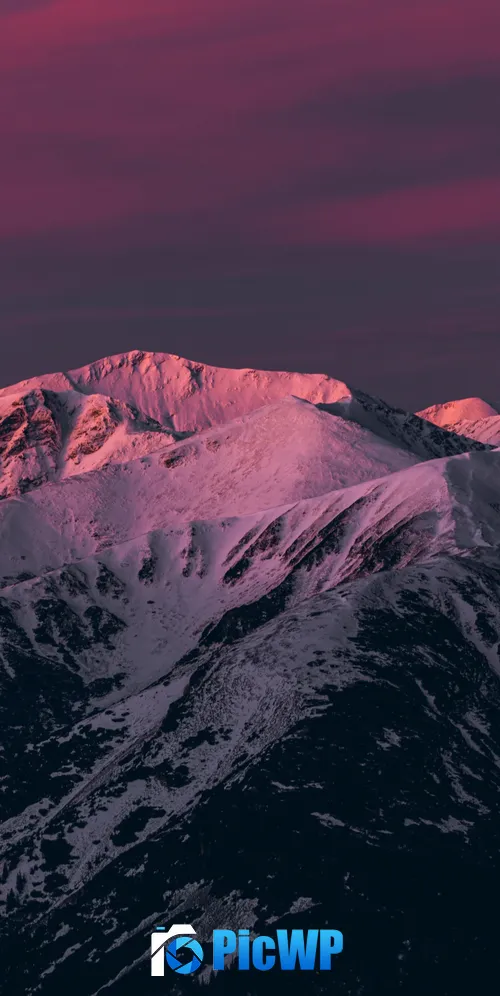 Mountains Pink sky 3K Mobile Wallpaper