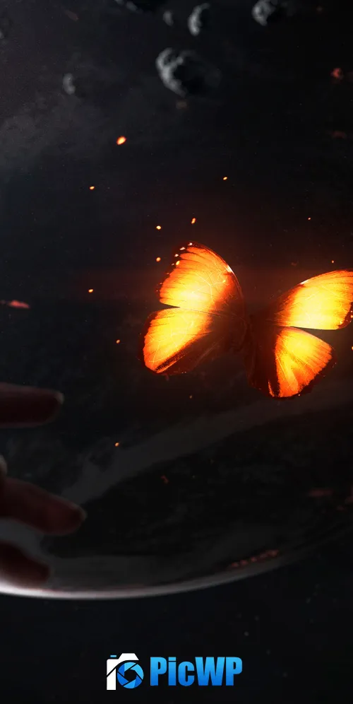 Butterfly Outer space 3K Mobile Wallpaper