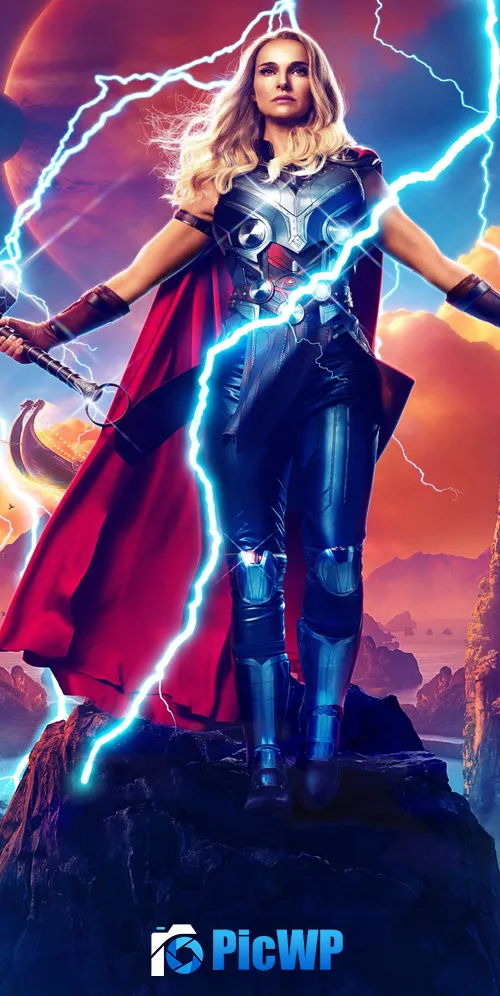 Natalie Portman as Jane Foster Thor: Love and Thunder 3K Mobile Wallpaper